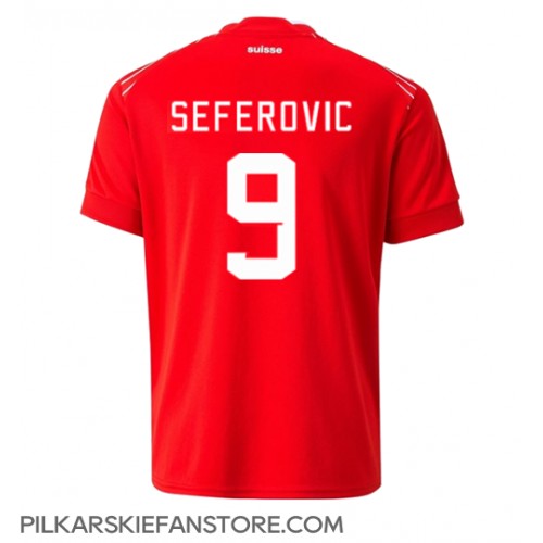 Tanie Strój piłkarski Szwajcaria Haris Seferovic #9 Koszulka Podstawowej MŚ 2022 Krótkie Rękawy